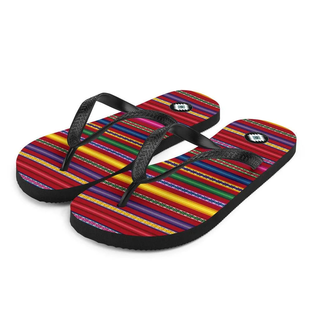 Peruvian Print Flip Flops - The Global Wanderer