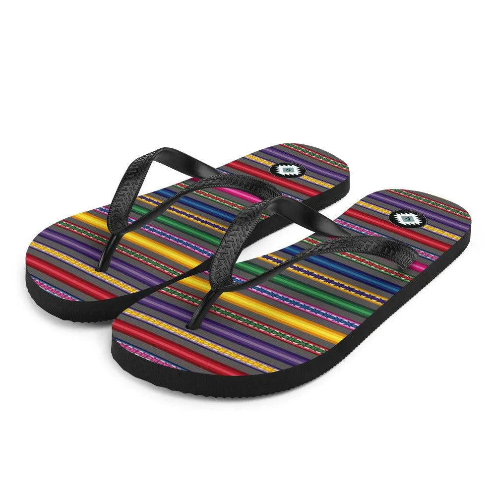 Peruvian Print Flip Flops - The Global Wanderer