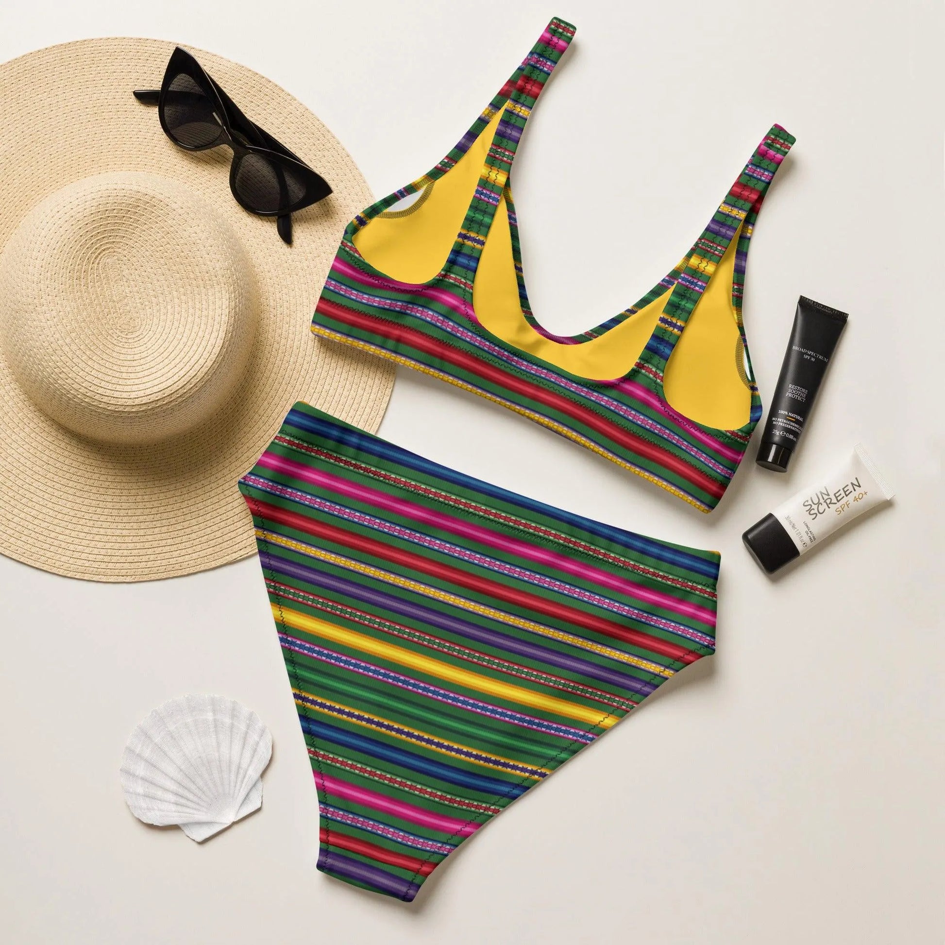 Peruvian Recycled high-waisted bikini - The Global Wanderer