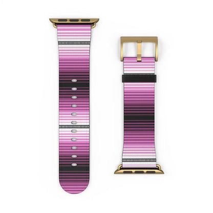 Pink Mexican Serape Watch Band - The Global Wanderer