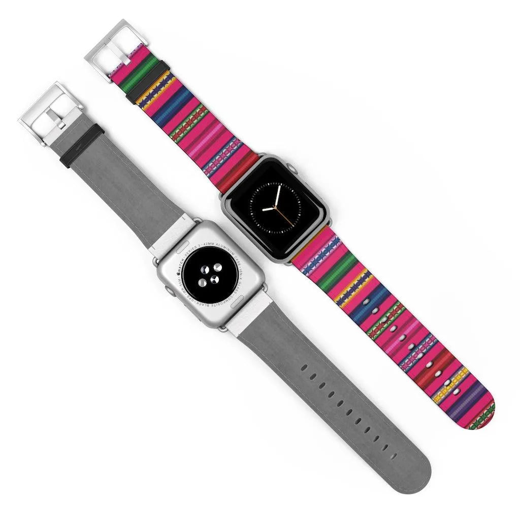 Pink Peruvian Watch Band - The Global Wanderer