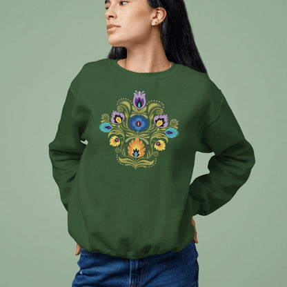 Polish Wycinanki Fleece Sweatshirt - The Global Wanderer