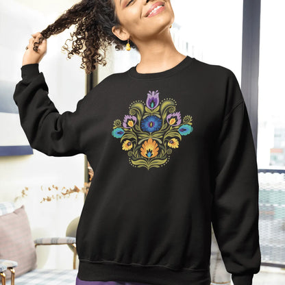 Polish Wycinanki Fleece Sweatshirt - The Global Wanderer