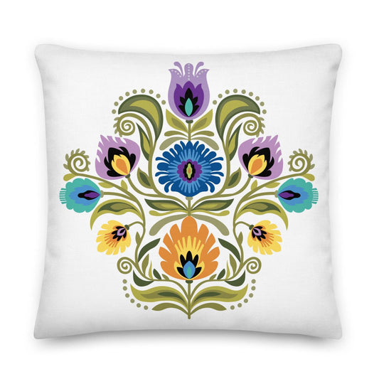 Polish Wycinanki Throw Pillow - The Global Wanderer