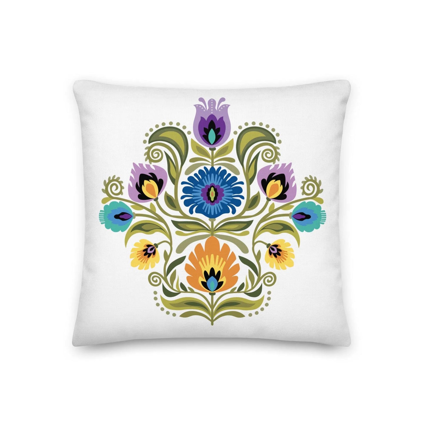 Polish Wycinanki Throw Pillow - The Global Wanderer