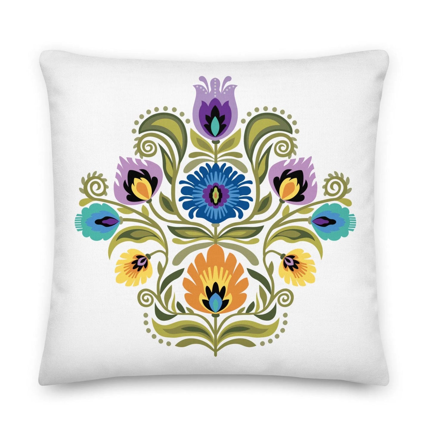 Polish Wycinanki Throw Pillow - The Global Wanderer