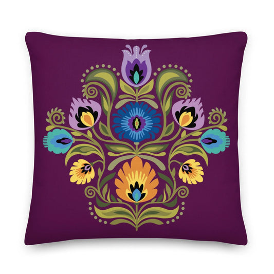 Polish Wycinanki Throw Pillow - The Global Wanderer