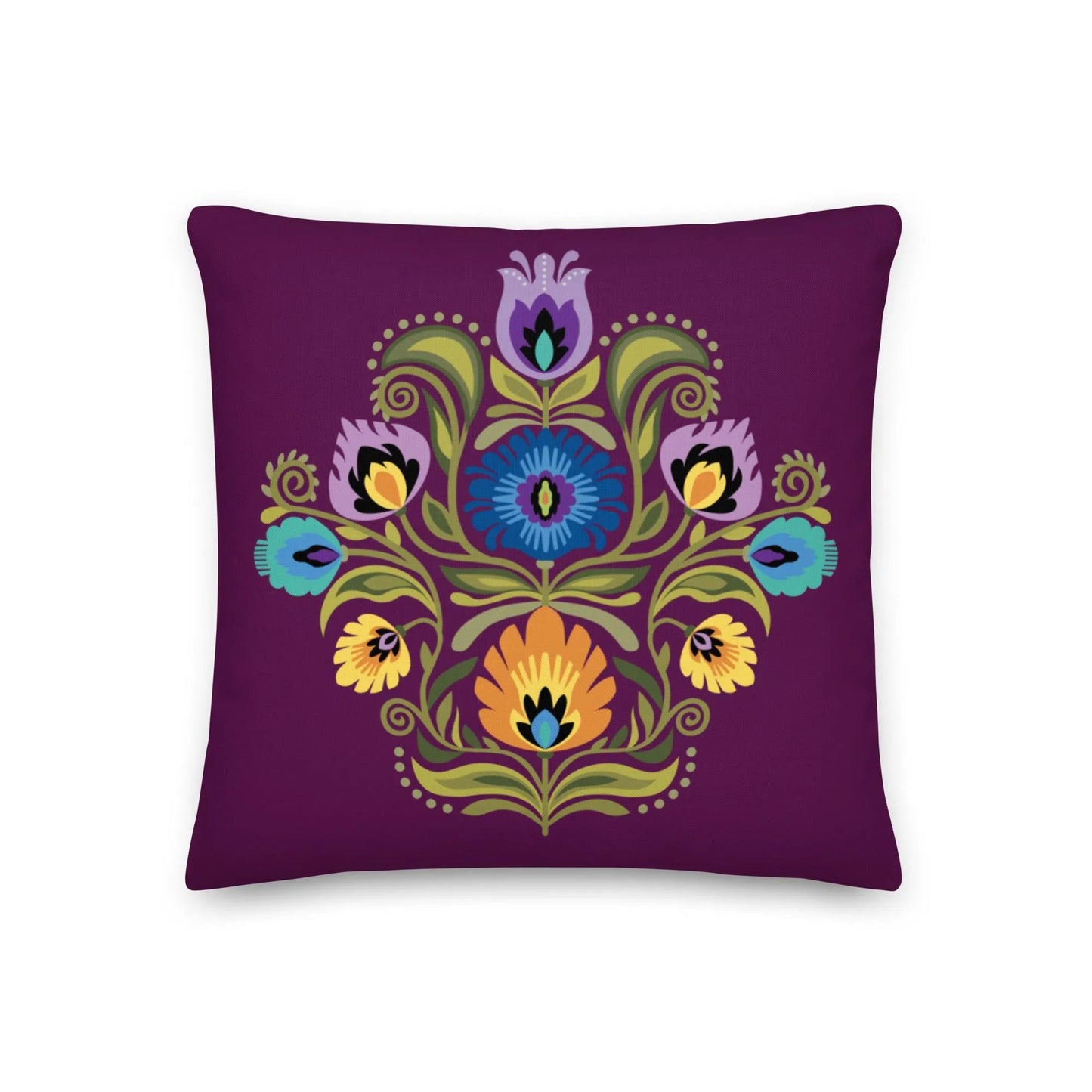 Polish Wycinanki Throw Pillow - The Global Wanderer