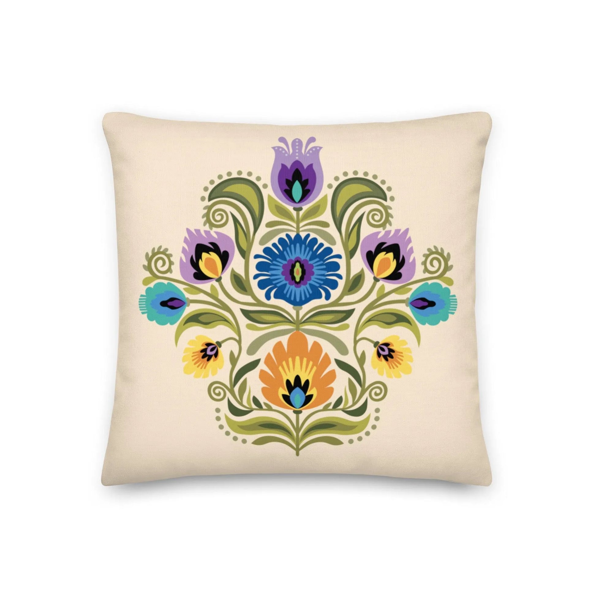 Polish Wycinanki Throw Pillow - The Global Wanderer