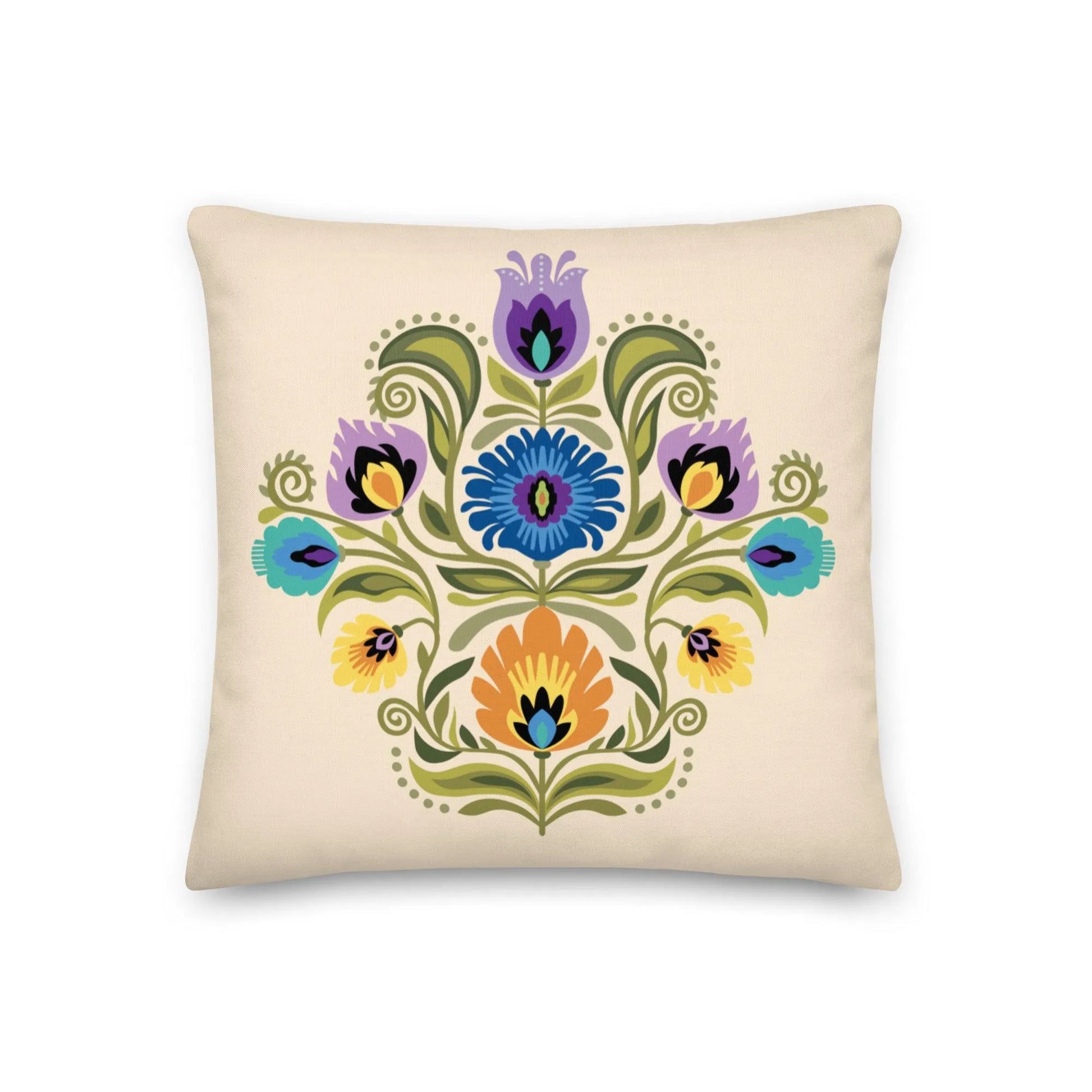 Polish Wycinanki Throw Pillow - The Global Wanderer