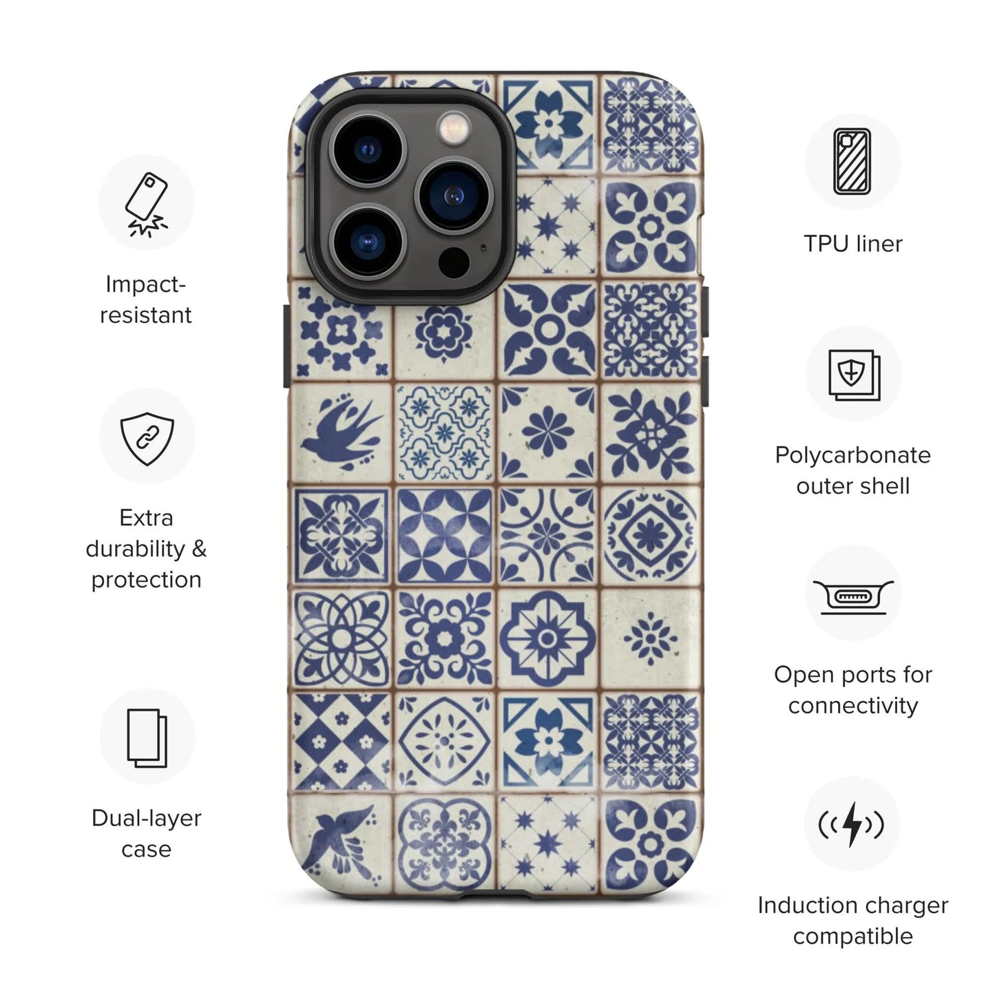 Portuguese Tile Tough MagSafe iPhone® Case - The Global Wanderer