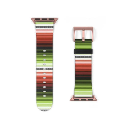 Red-Green Mexican Serape Watch Band - The Global Wanderer