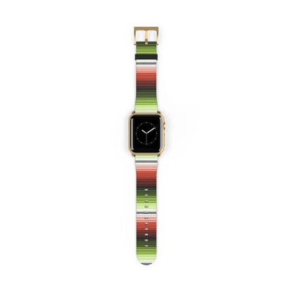 Red-Green Mexican Serape Watch Band - The Global Wanderer