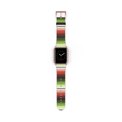 Red-Green Mexican Serape Watch Band - The Global Wanderer