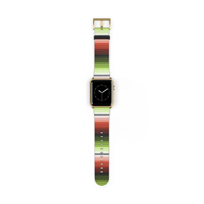 Red-Green Mexican Serape Watch Band - The Global Wanderer