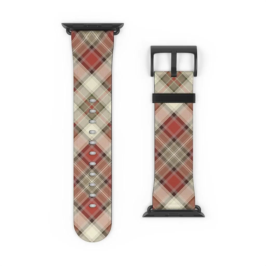 Red Scottish Plaid Watch Band - The Global Wanderer