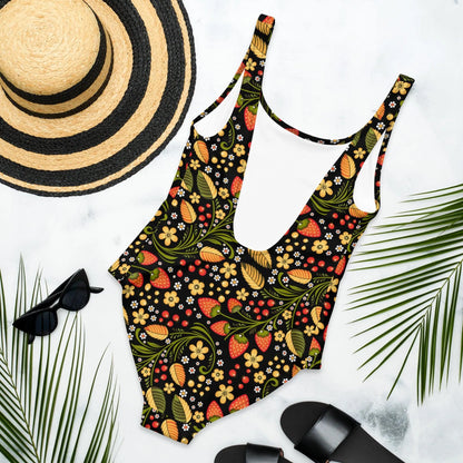 Russian Khokhloma One-Piece Swimsuit - The Global Wanderer