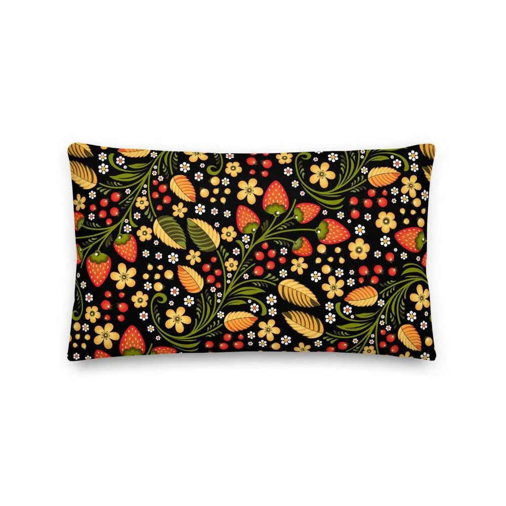 Russian Khokhloma Strawberry Pillow - The Global Wanderer