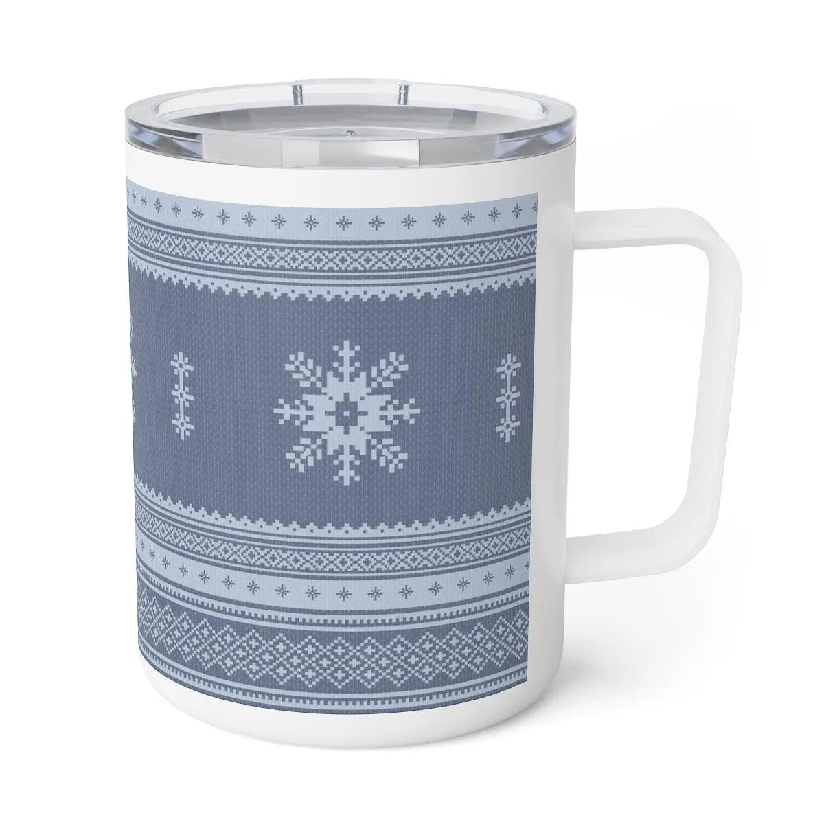 Scandinavian Christmas Dark Blue Insulated Coffee Mug - The Global Wanderer