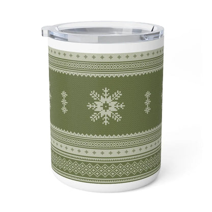 Scandinavian Christmas Dark Green Insulated Coffee Mug - The Global Wanderer