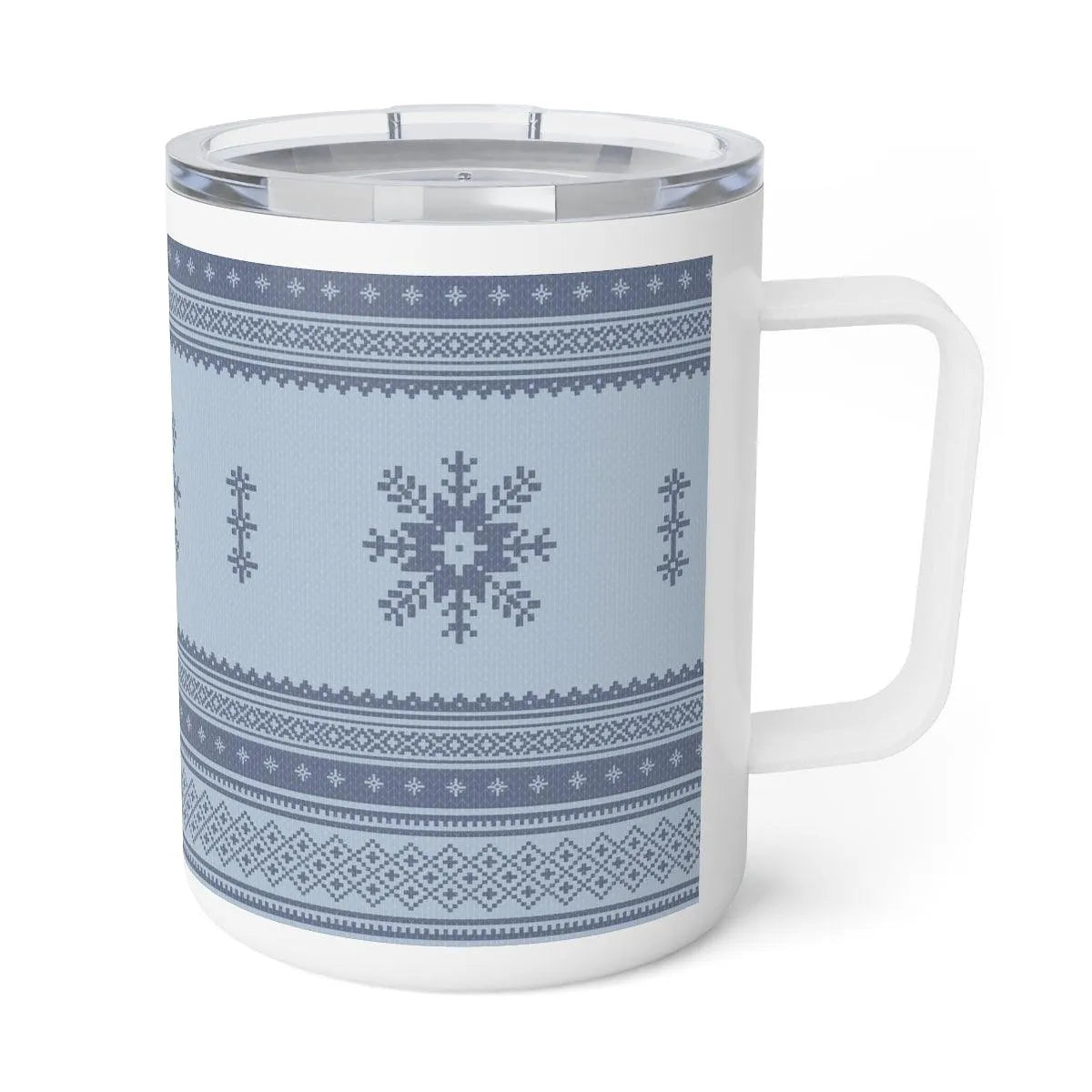 Scandinavian Christmas Light Blue Insulated Coffee Mug - The Global Wanderer