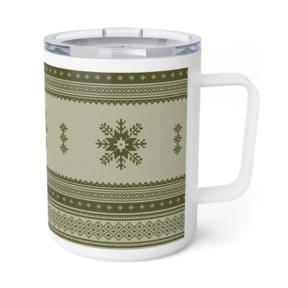 Scandinavian Christmas Light Green Insulated Coffee Mug - The Global Wanderer