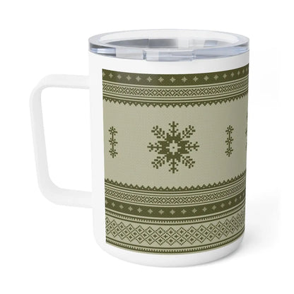 Scandinavian Christmas Light Green Insulated Coffee Mug - The Global Wanderer