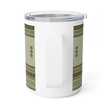 Scandinavian Christmas Light Green Insulated Coffee Mug - The Global Wanderer