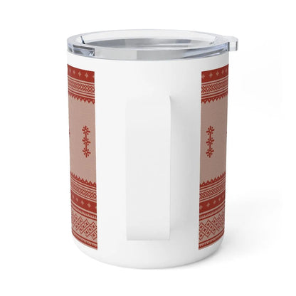 Scandinavian Christmas Light Red Insulated Coffee Mug - The Global Wanderer