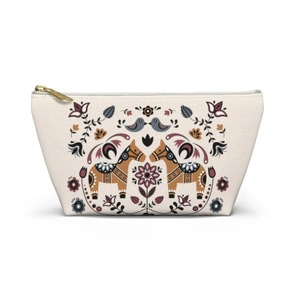 Swedish Dala Horse Beige Pouch - The Global Wanderer