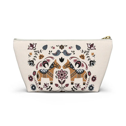 Swedish Dala Horse Beige Pouch - The Global Wanderer