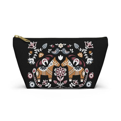 Swedish Dala Horse Black Pouch - The Global Wanderer