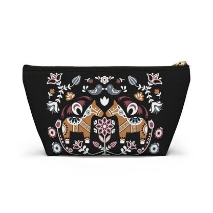 Swedish Dala Horse Black Pouch - The Global Wanderer