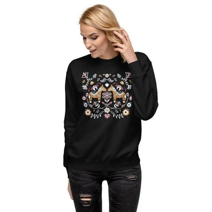 Swedish Dala Horse Fleece Sweatshirt - The Global Wanderer