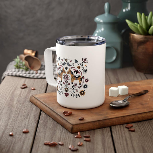 Swedish Dala Horse Insulated Coffee Mug - The Global Wanderer