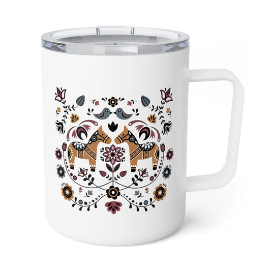 Swedish Dala Horse Insulated Coffee Mug - The Global Wanderer