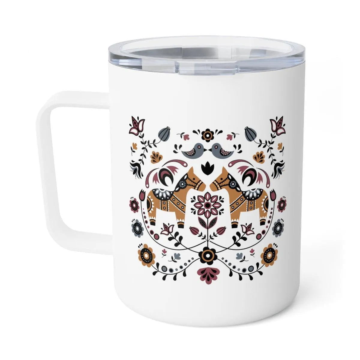 Swedish Dala Horse Insulated Coffee Mug - The Global Wanderer