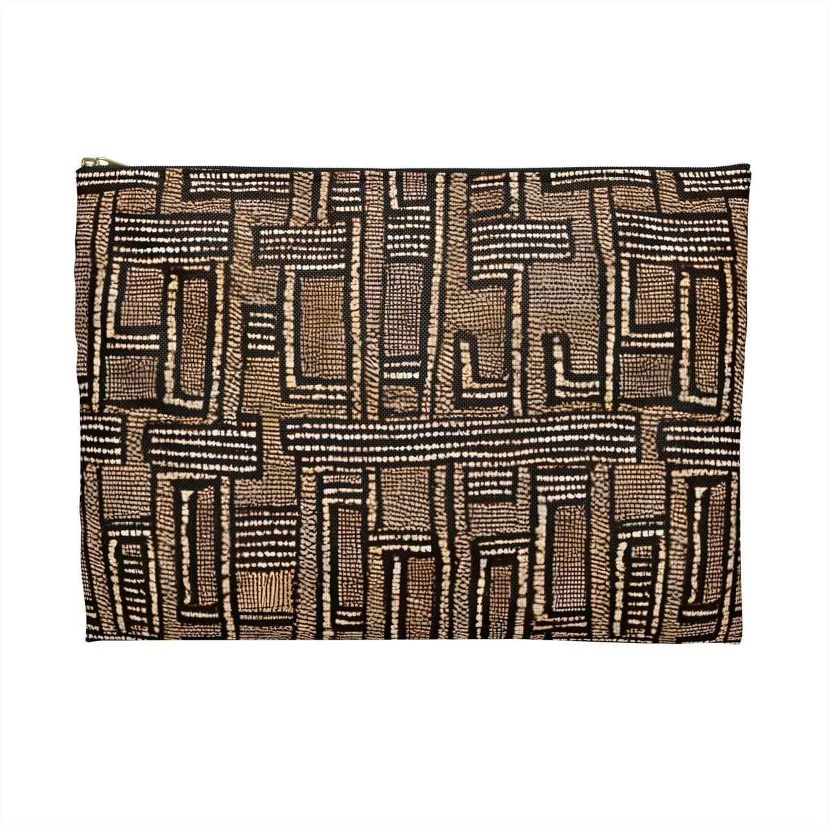 Terra Stripes Mud Cloth Flat Pouch - The Global Wanderer