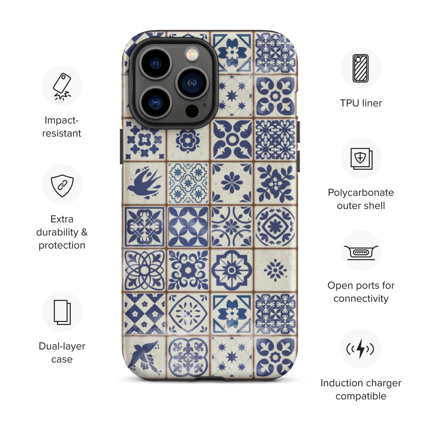 Portuguese Tile Tough iPhone 13 Pro Max case