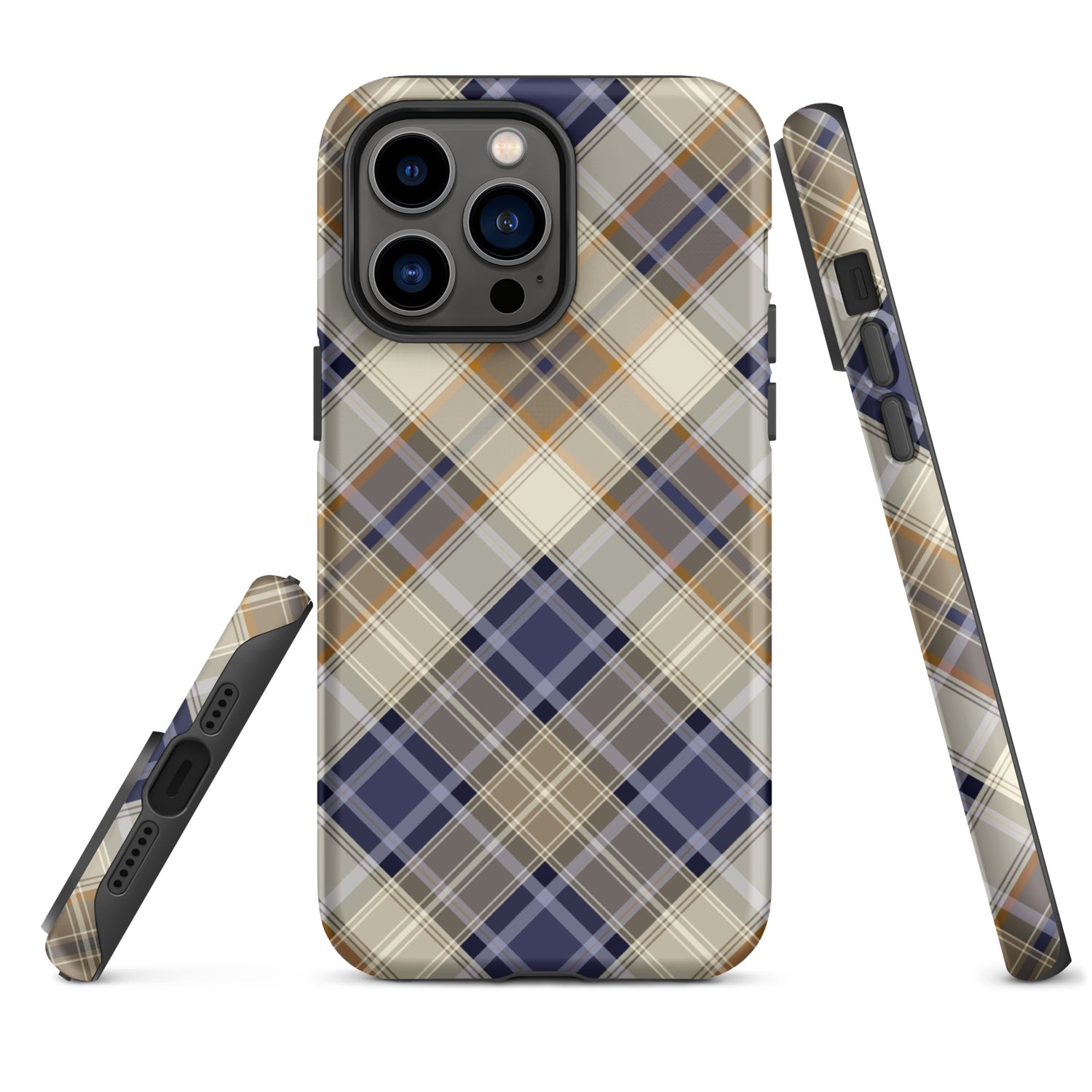 Scottish Plaid Print Tough iPhone 14 Pro Max case